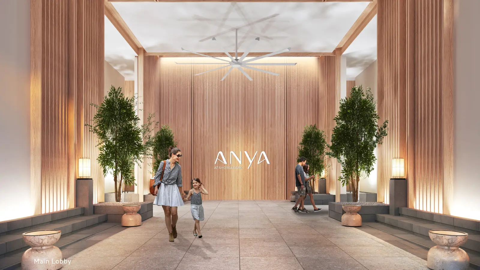 Main lobby interior render at Anya at Shorea Park